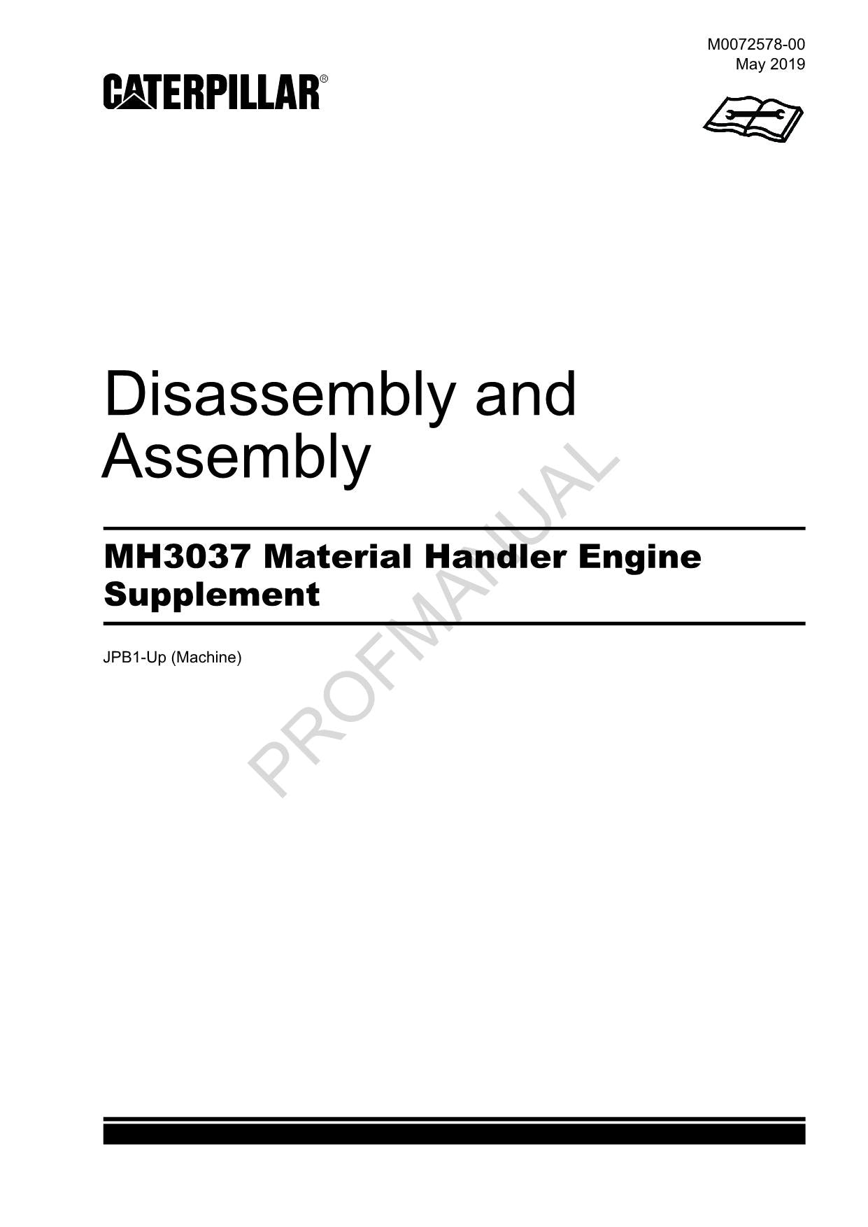 Caterpillar MH3037 Material Handler Engine Suppl Disassem Assem Service Manual