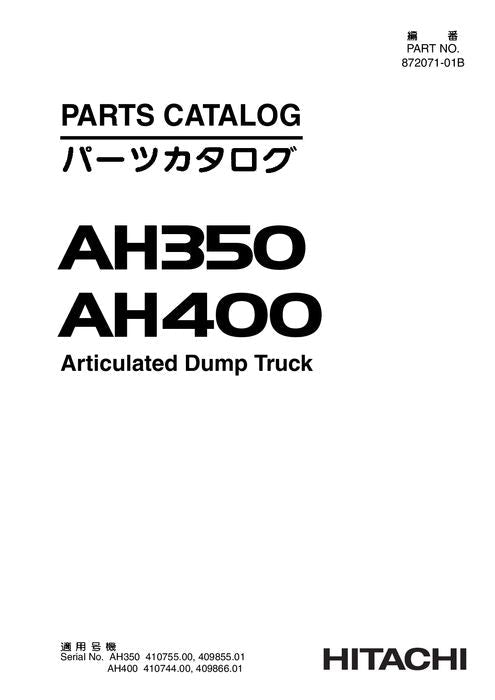 HITACHI AH350 AH400 DUMP TRUCK PARTS CATALOG MANUAL