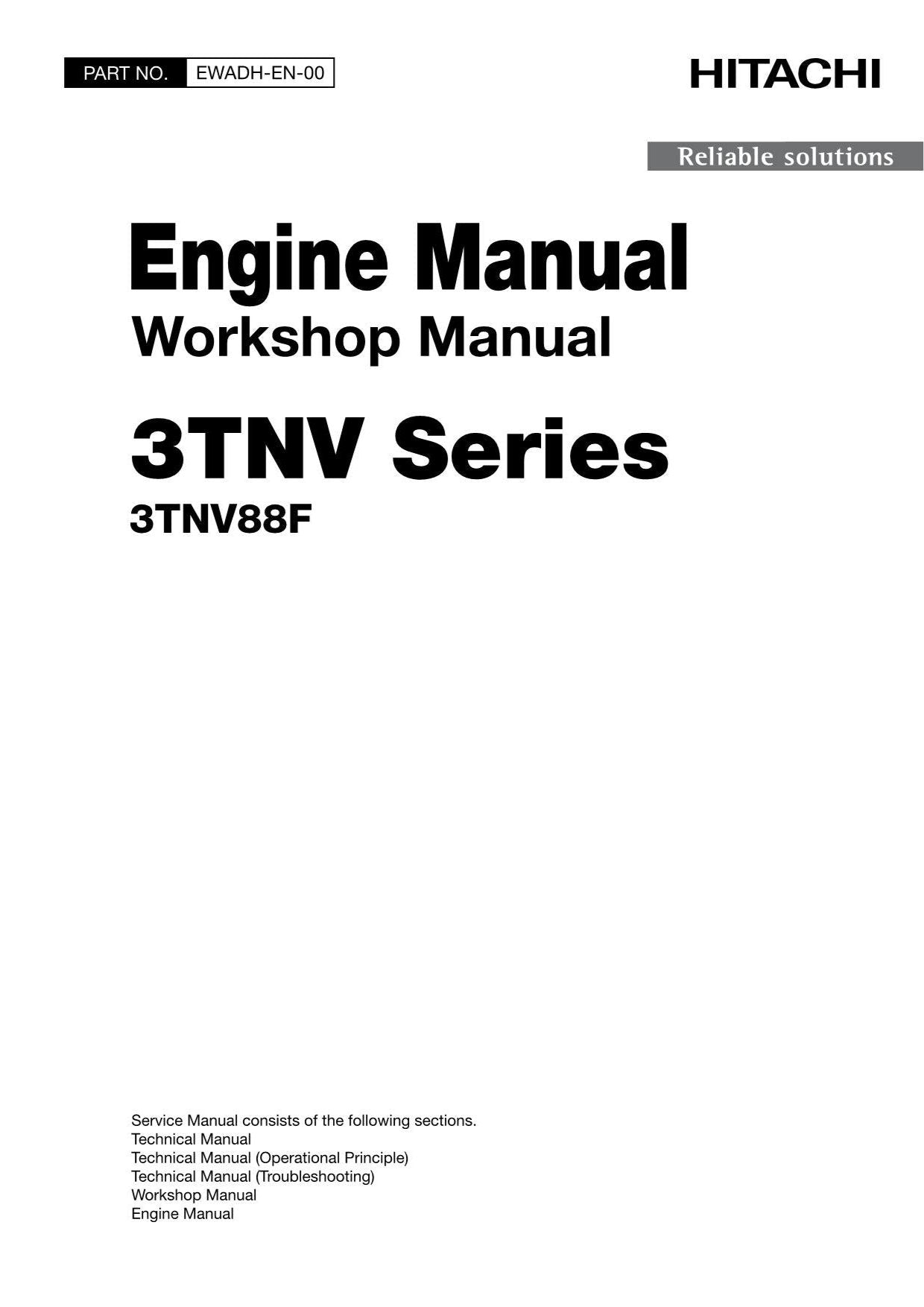 Hitachi YANMAR 3TNV88F Engine Service manual