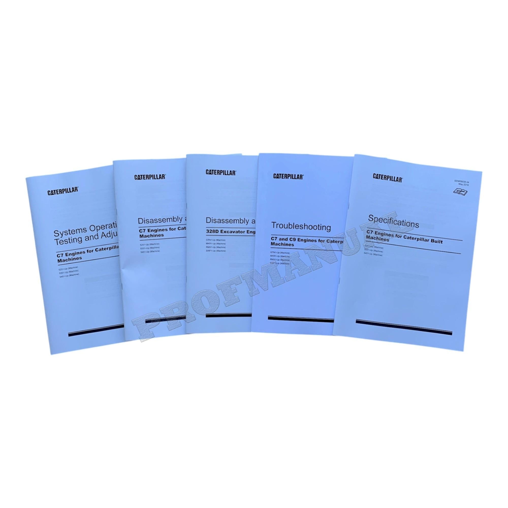 Caterpillar C7 Engine 328D Excavator Service Manual *Send serial number