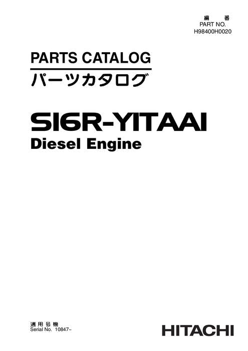 Hitachi S16R-Y1TAA1 Engine parts catalog manual serial 010847-