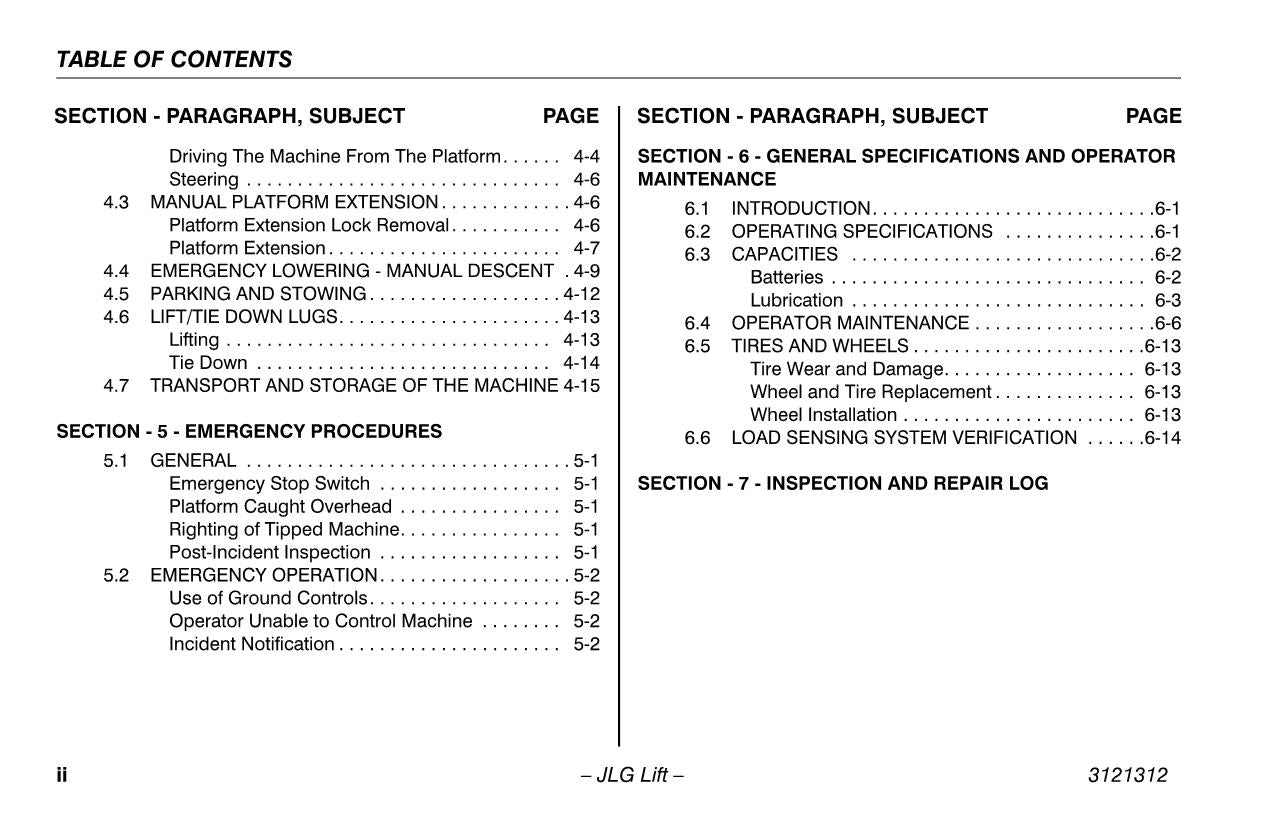 LIFTLUX 245-12 Scissor Lift Maintenance Operation Operators Manual