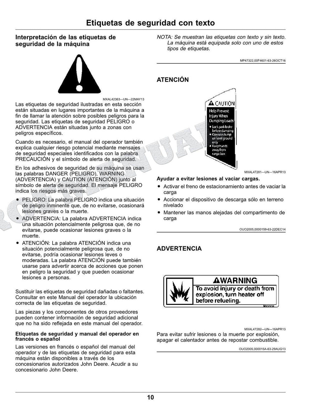 John Deere XUV560E XUV560E S4 cocodrilo Manual del Operador Español SN 010001-
