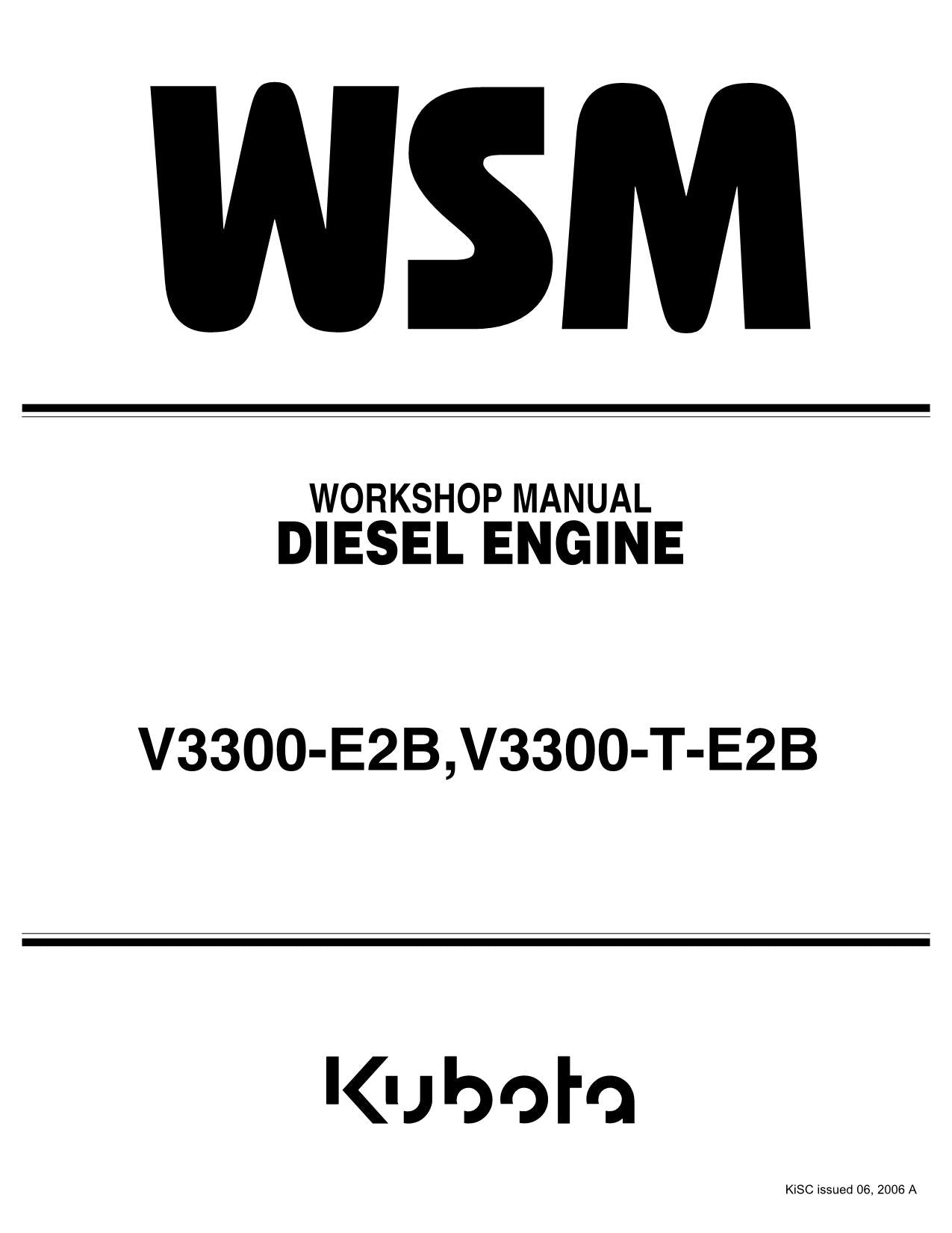 Hyundai KUBOTA V3300 Workshop ENGINE Hardcover Repair Service Manual