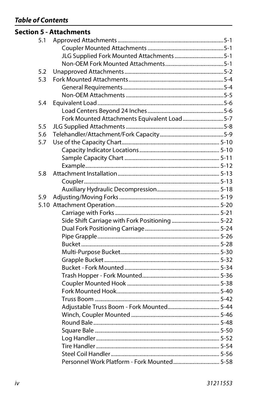 Manual del operador de mantenimiento de manipuladores telescópicos JLG 1644 1732 7013H 8010H 31211553