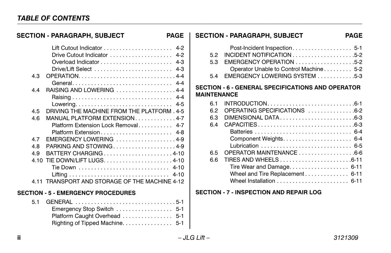 LIFTLUX 153-12 180-12 Scissor Lift Maintenance Operators Manual 3121309