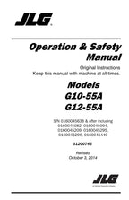 Manual del operador de mantenimiento y operación del manipulador telescópico JLG G10-55A G12-55A 31200745