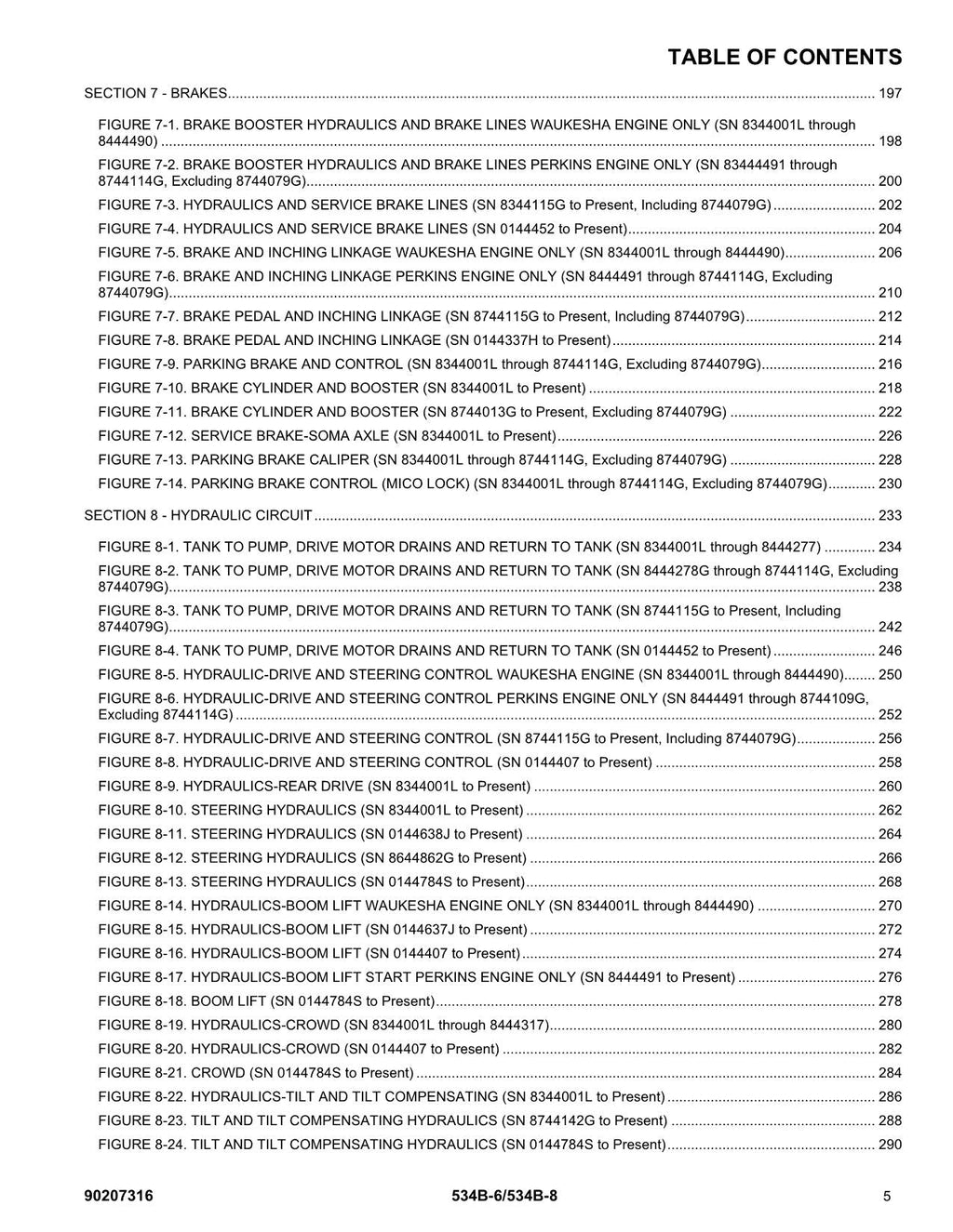 GRADALL JLG 534B-6 534B-8 Telehandler Parts Catalog Manual