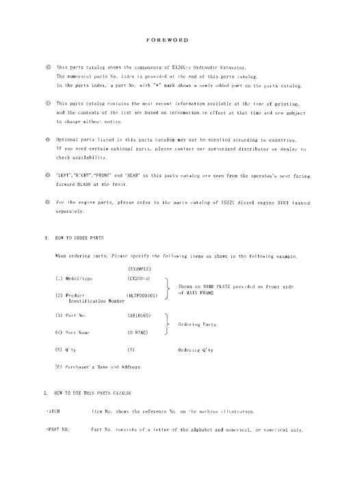 Manual del catálogo de piezas de la excavadora Hitachi EX330LC-5