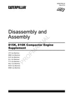 Caterpillar 815K 816K Compactor Engine Suppl Disassembly Assembly Service Manual