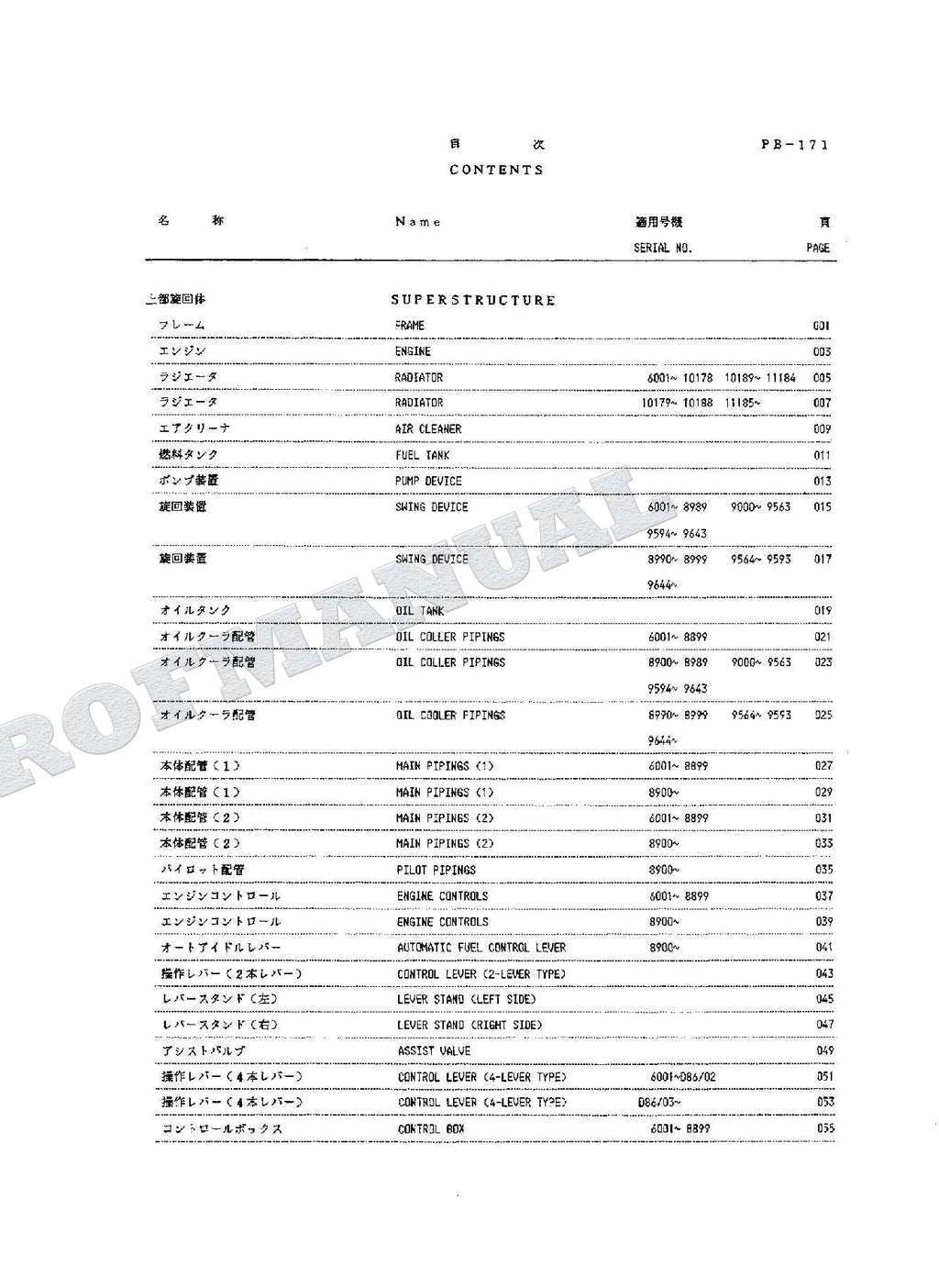 HITACHI UH045-7 Excavator Parts Catalog Manual P129-4-5