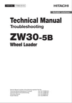 Hitachi ZW30-5B Wheel Loader Technical Manual Troubleshooting +Schematics