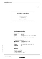 Liebherr R964 C-Litronic Excavator Operators manual serial 22612