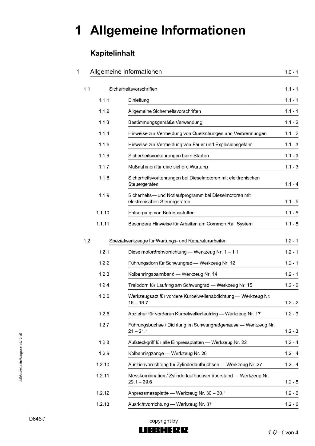 Liebherr D846 Dieselmotor Reparaturhandbuch Werkstatthandbuch