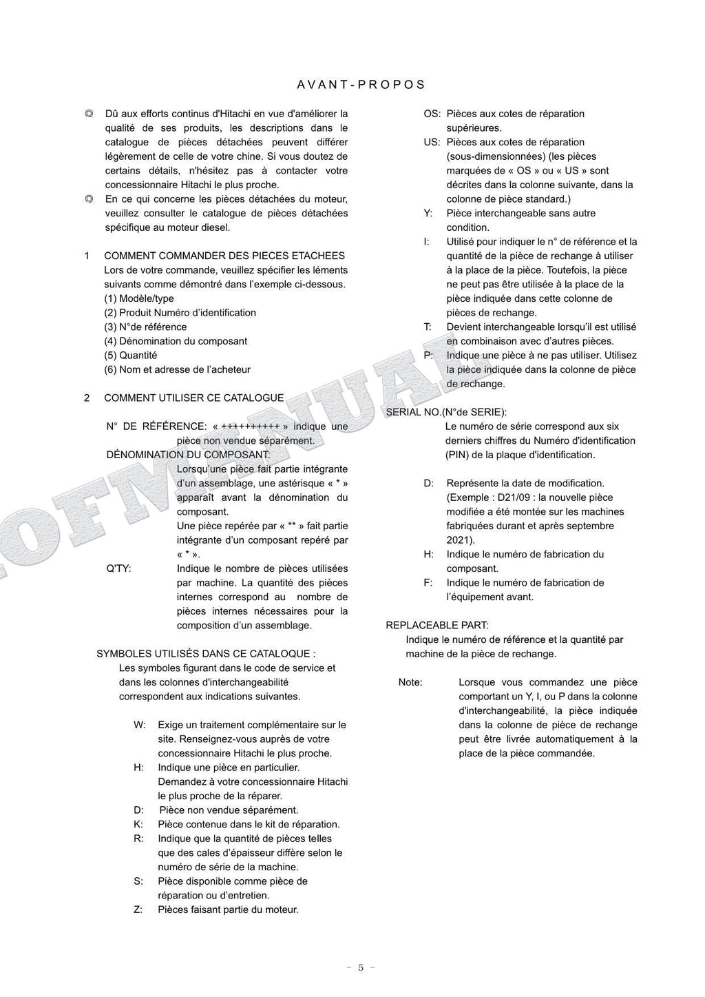 HITACHI ZAXIS ZX160LC-7 OCEANIA Spec Excavator Parts Catalog Manual
