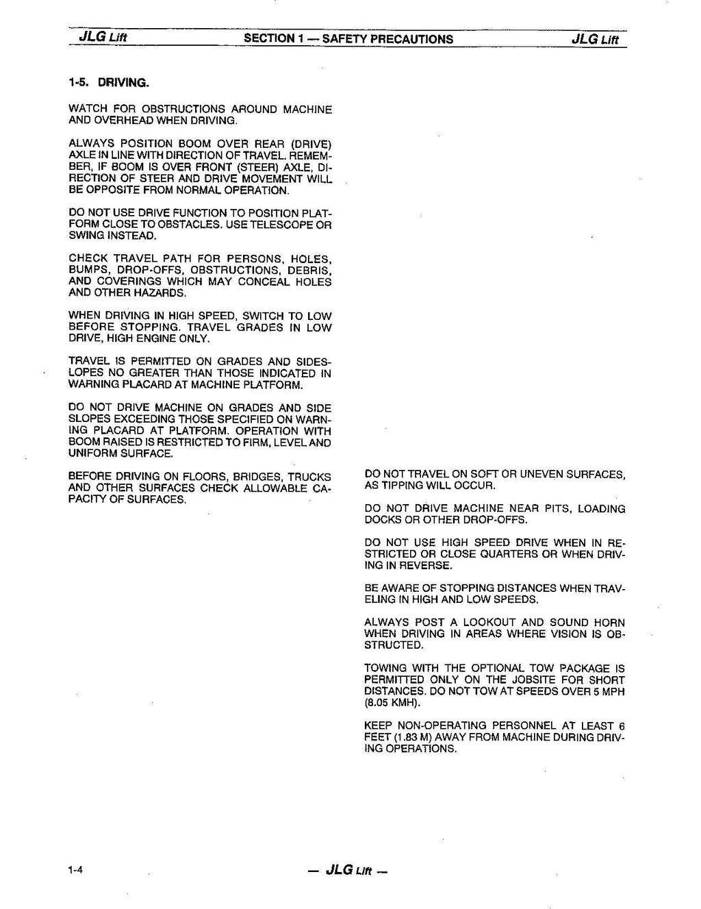 Manual del operador de mantenimiento y operación de la plataforma elevadora JLG 40HA