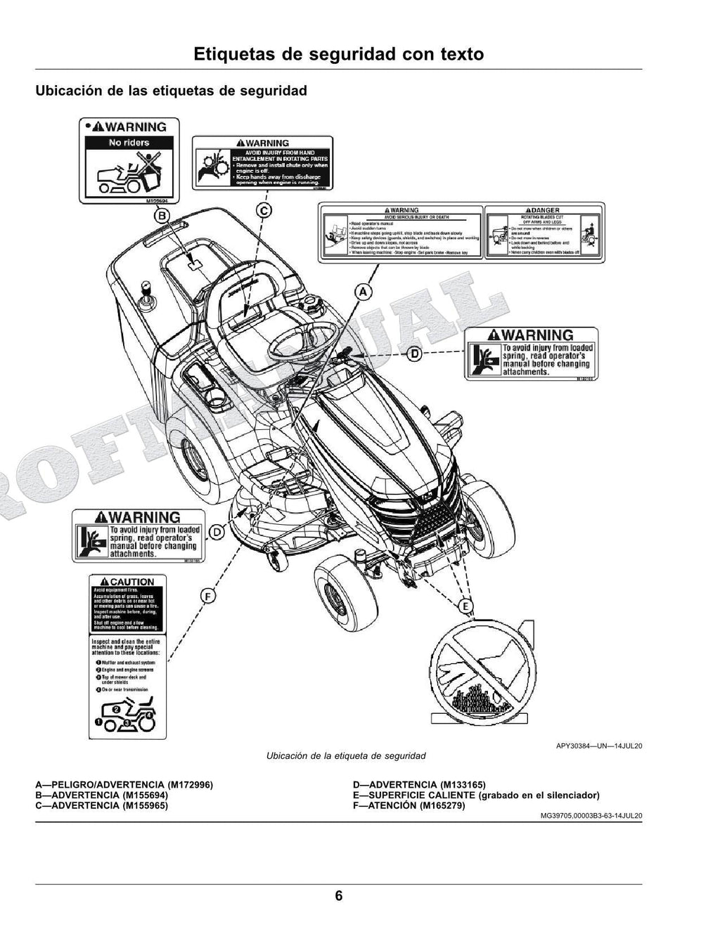 John Deere X350R Tractor Manual del Operador Español SN 150001-