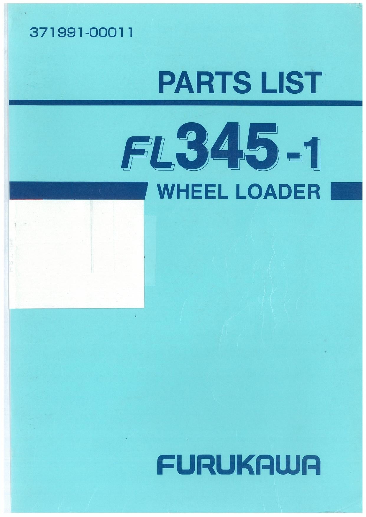 Hitachi FL345-1 Wheel Loader Parts Catalog Manual SN all