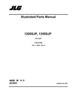 JLG 1200SJP 1350SJP Boom Lift Parts Catalog Manual