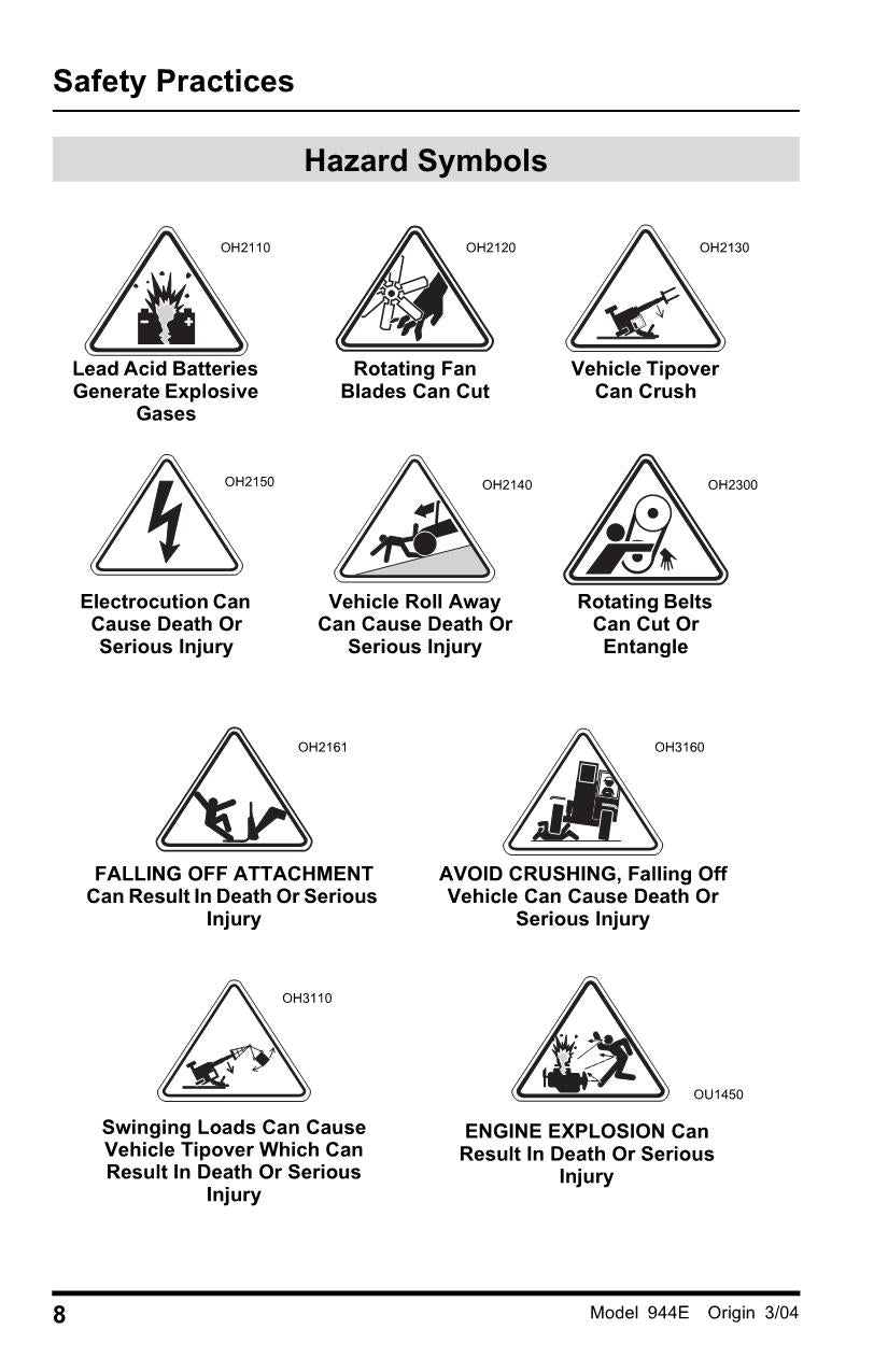 LULL 944E-38 Telehandler Maintenance Operation Operators Manual