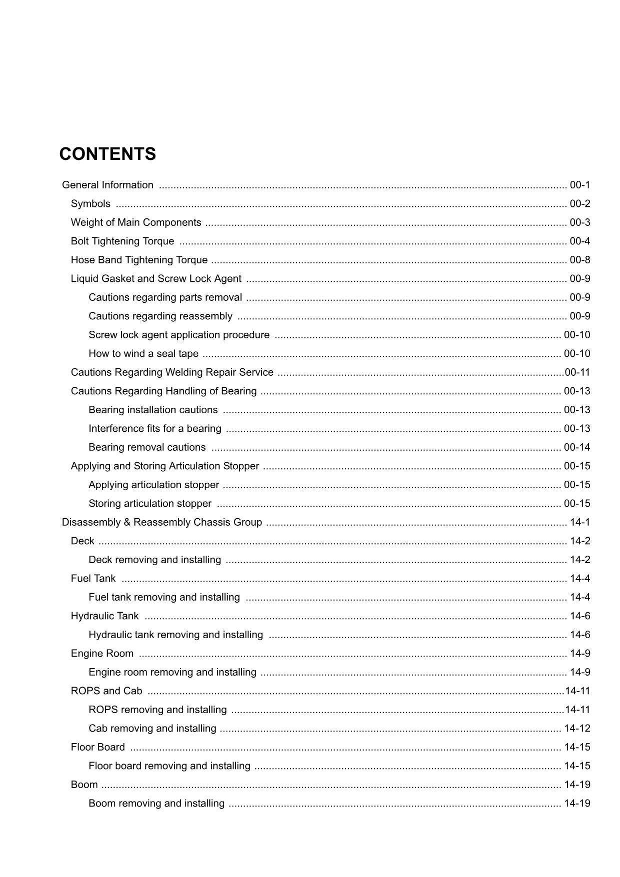 Hitachi ZW550-G Wheel Loader Workshop Manual