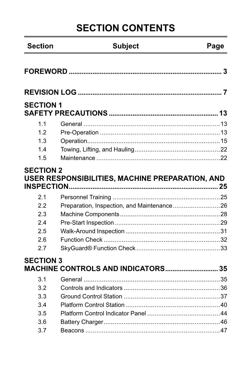 Manual del operador de plataformas elevadoras JLG EC600SJ EC600SJP H600SJ H600SJP 31222499