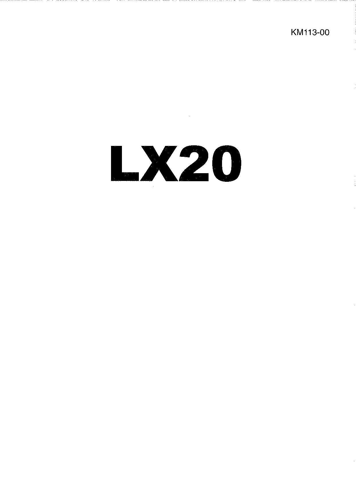 Hitachi LX20 Wheel Loader Workshop Manual