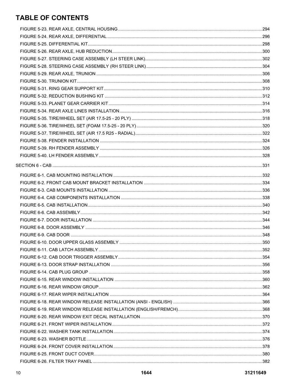 JLG 1644 Telehandler Parts Catalog Manual