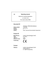 Liebherr LH120 M Excavator Operators manual