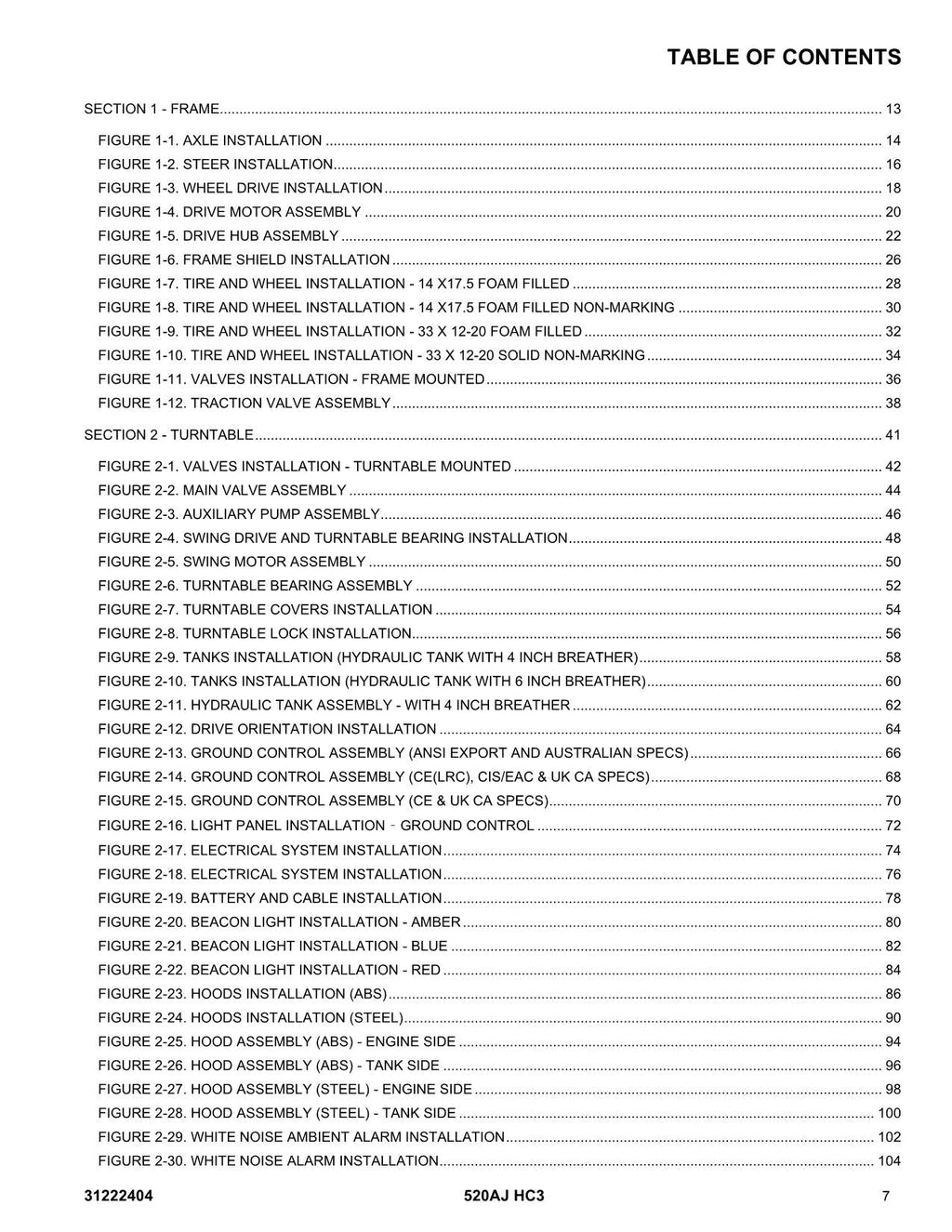 Manual del catálogo de piezas del elevador de pluma JLG 520AJ HC3
