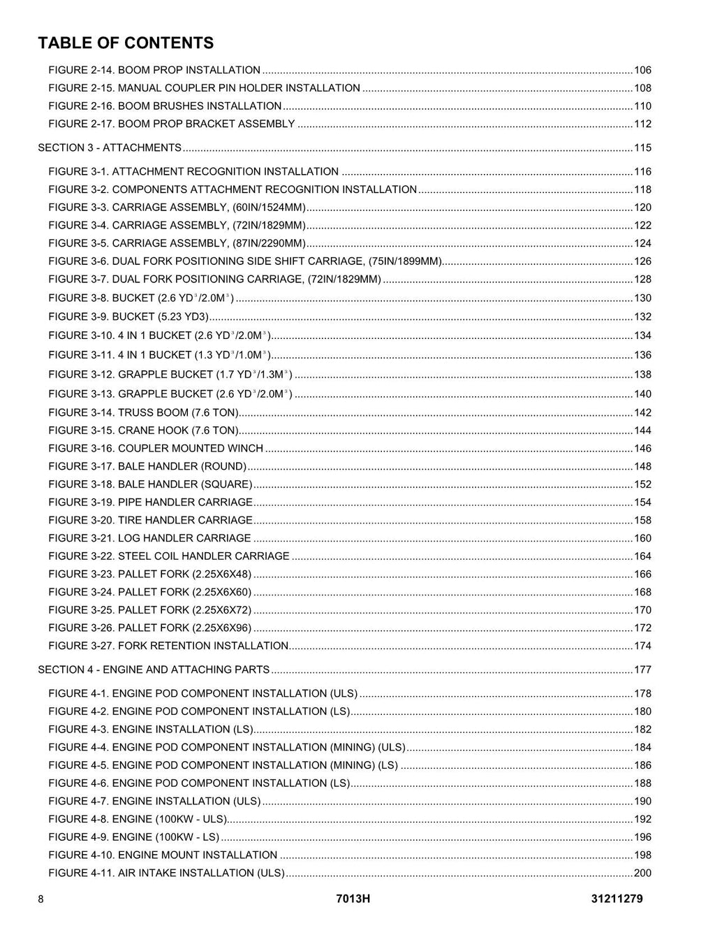 JLG 7013H Telehandler Parts Catalog Manual
