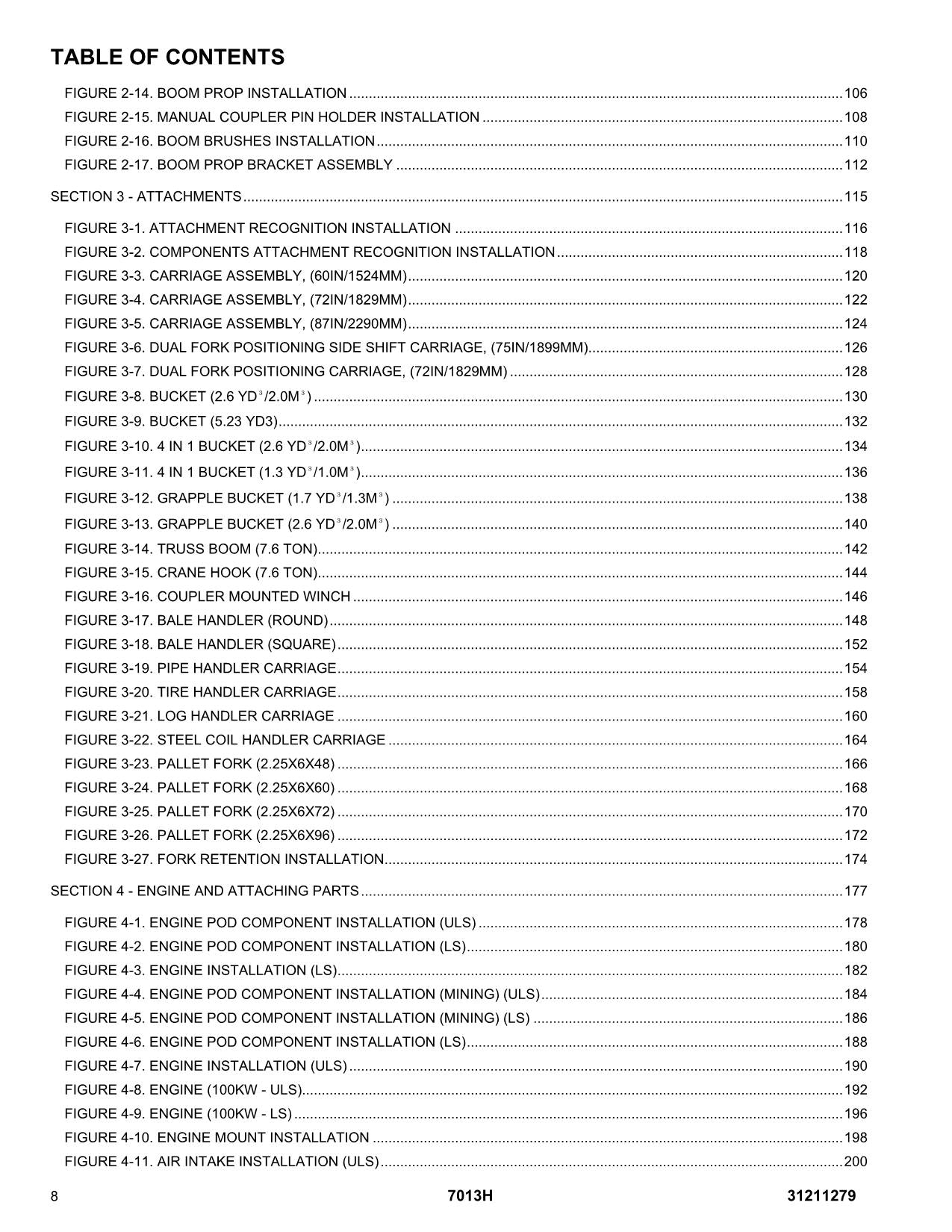 JLG 7013H Telehandler Parts Catalog Manual