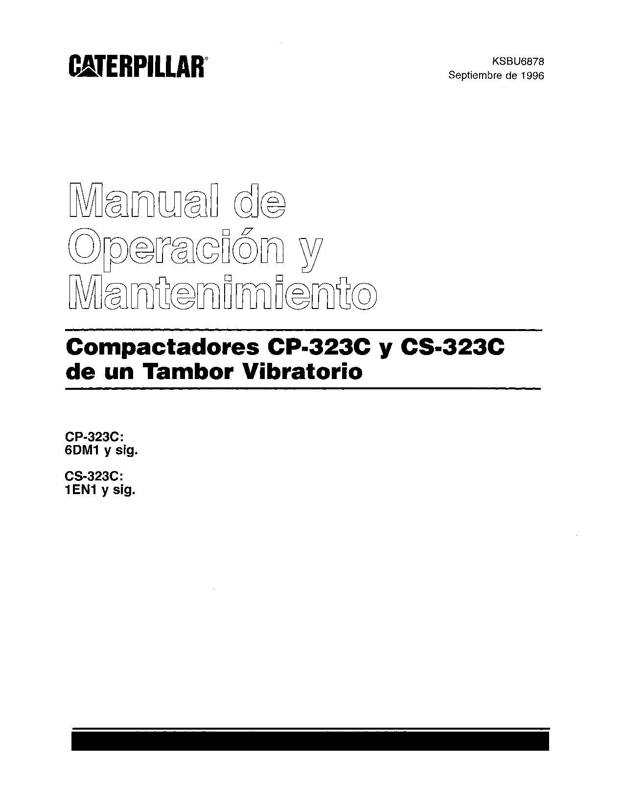 Caterpillar CP 323C CS 323C Compactadora Manual de Operación y Mantenimiento