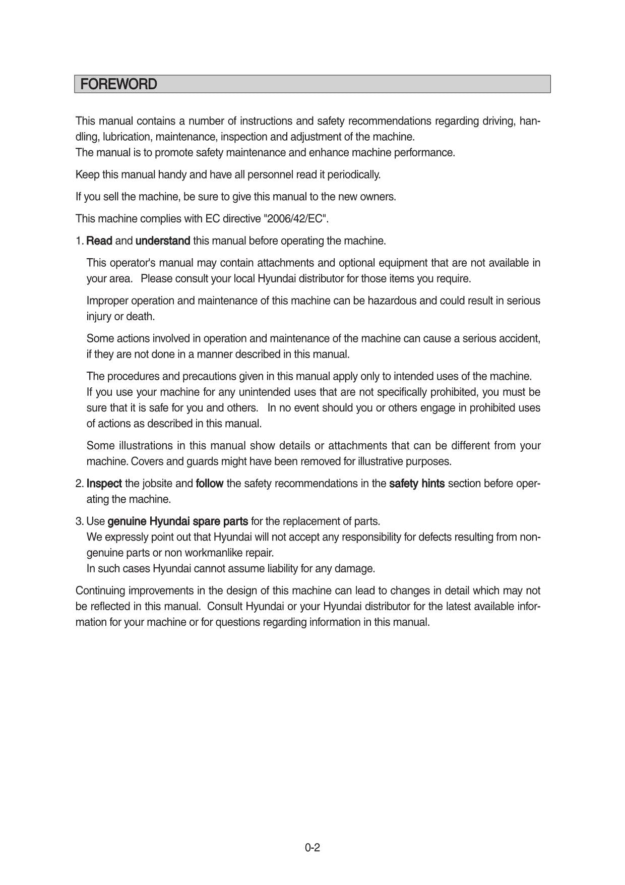 Manual de mantenimiento del operador de la cargadora de ruedas Hyundai HL955TM