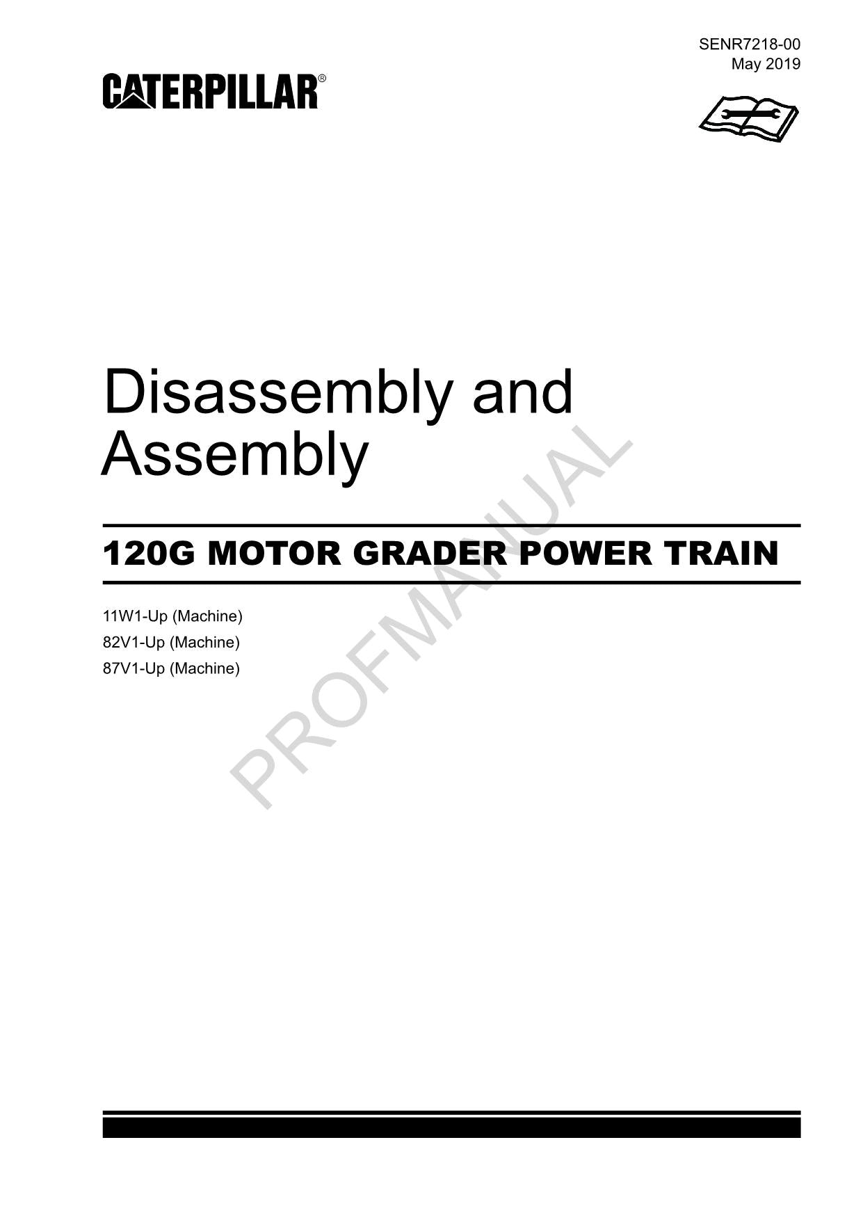 Manual de servicio, desmontaje y montaje del tren de fuerza de la motoniveladora Caterpillar 120G