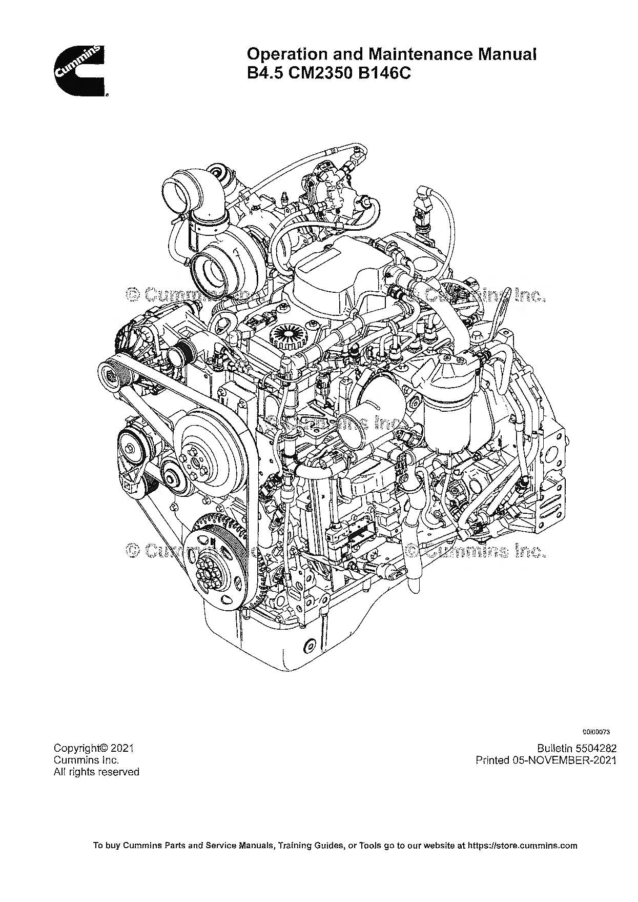 Hyundai CUMMINS B4.5 CM2350 B146C ENGINE Operation Maintenance Manual