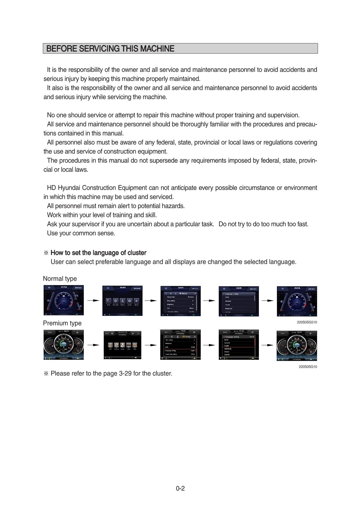 Hyundai HX225S L CRAWLER EXCAVATOR Operators Maintenance Manual