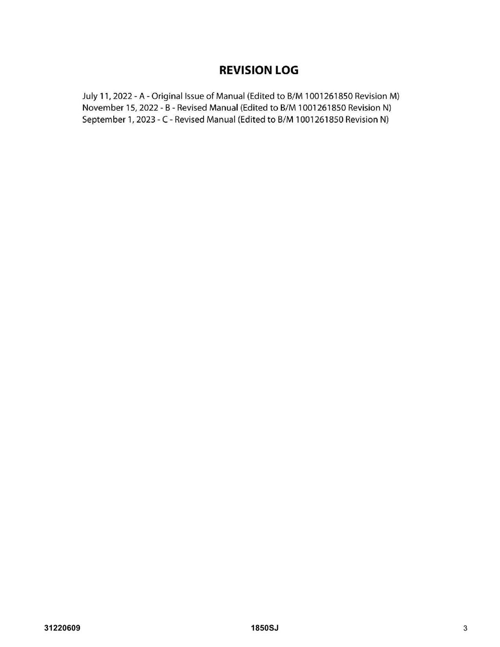 JLG 1850SJ  Boom Lift Parts Catalog Manual 31220609