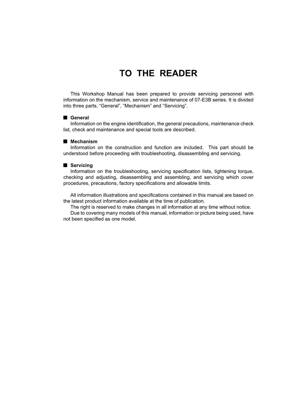 Hitachi V2607-DI-T-E3B V3007-DI-T-E3B V3307-DI-T-E3B Wheel Loader Engine Manual