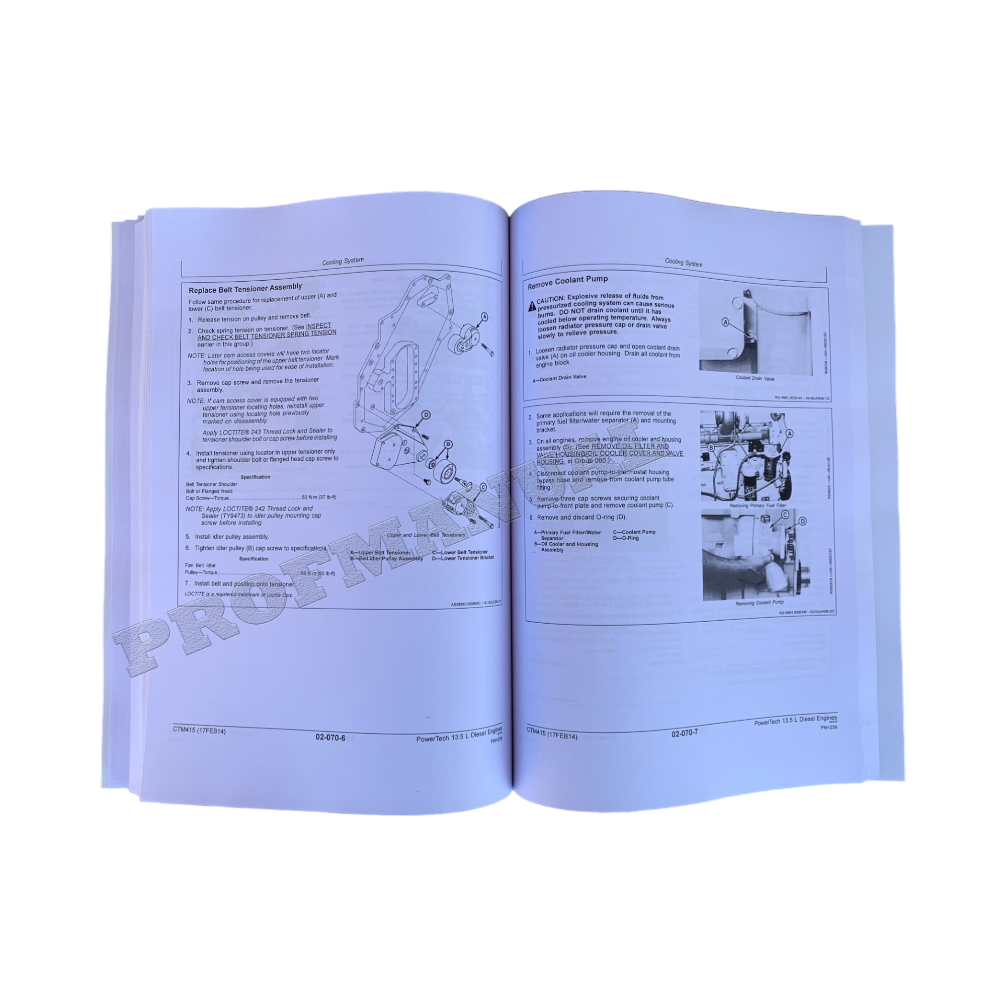 John Deere 6135 TM 13.5L OEM Engine Base Engine Repair Service manual CTM415