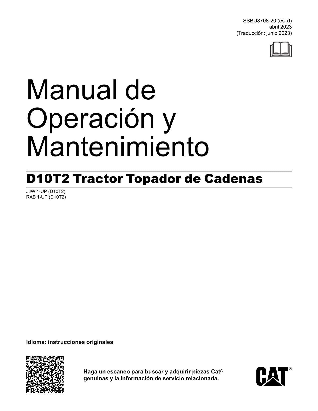 Caterpillar D10T2 Tractor de Cadenas Manual de Operación y Mantenimiento Español
