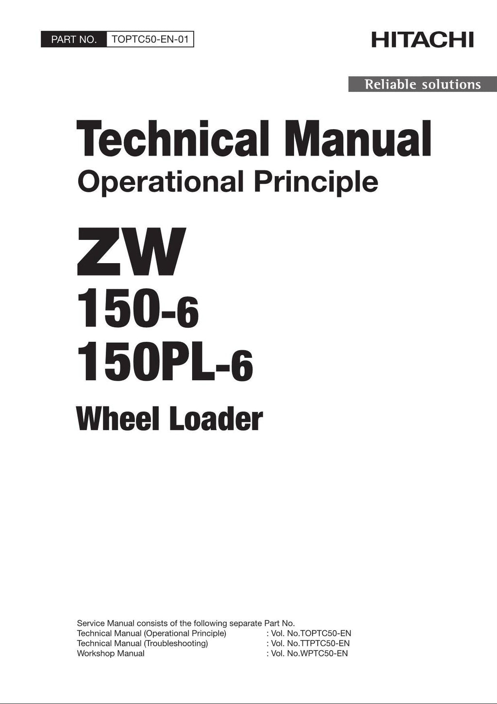 Hitachi ZW150-6 ZW150PL-6 Wheel Loader Technical Manual Operational Principle