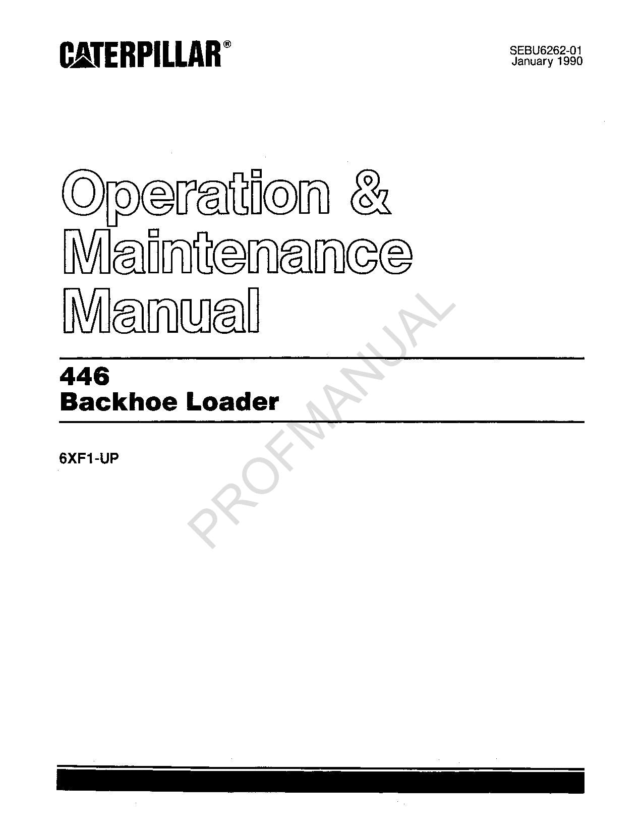 Manual de mantenimiento del operador de la retroexcavadora cargadora Caterpillar 446