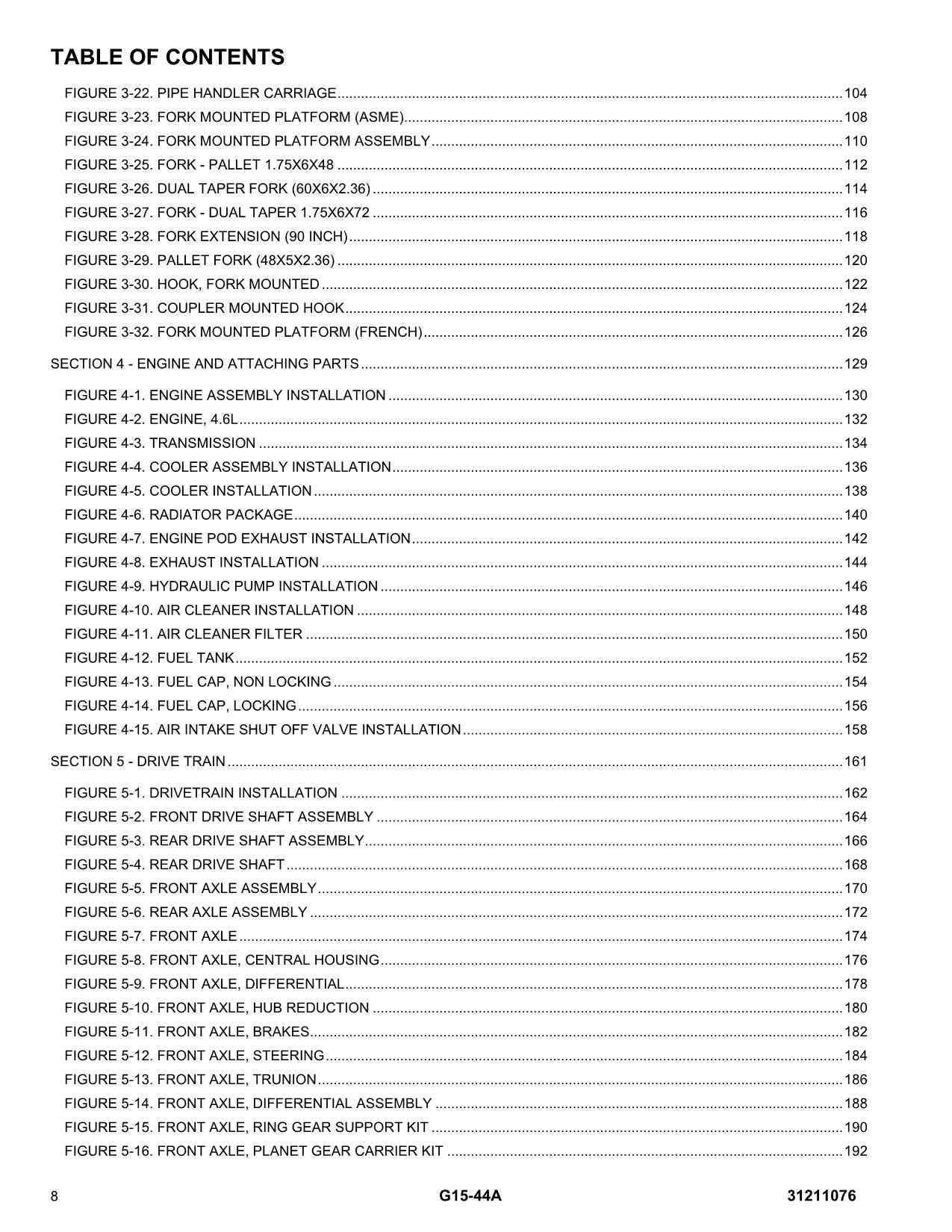 Manual del catálogo de piezas del manipulador telescópico JLG G15-44A
