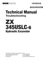 Hitachi ZX345USLC-6 Excavator Troubleshooting Service Manual with Schemes
