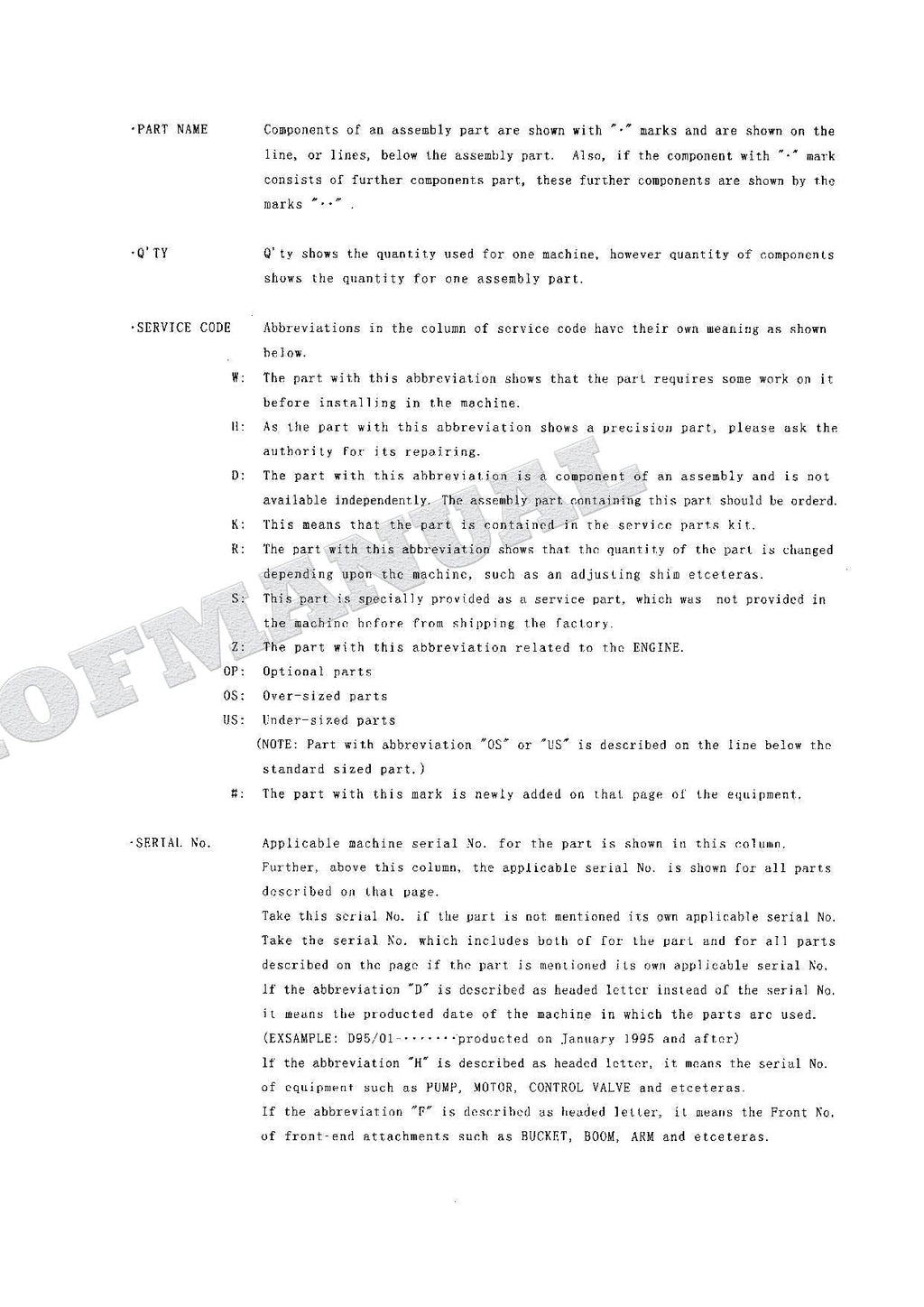HITACHI EX120-3C Excavator Parts Catalog Manual SN 01001-