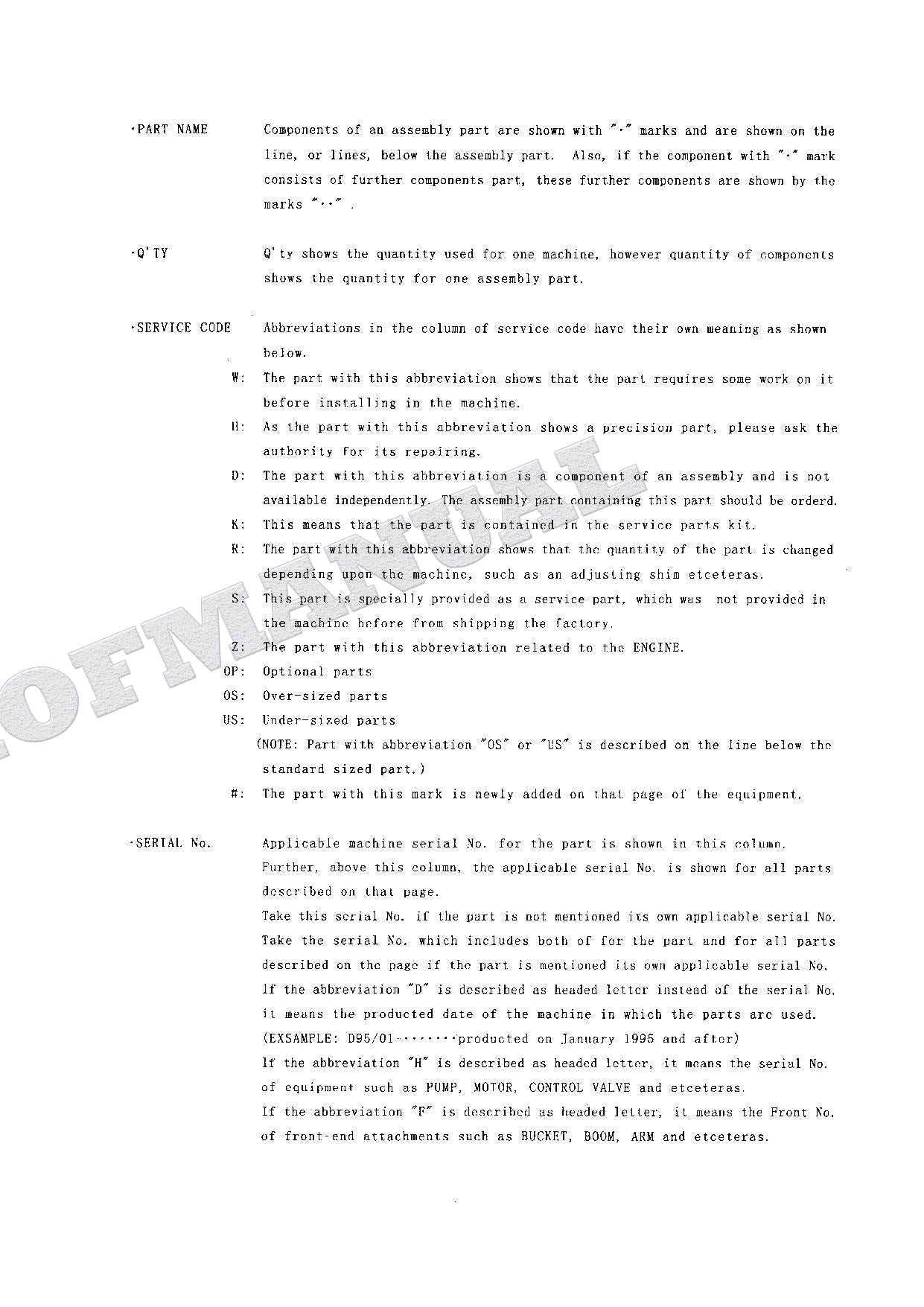 HITACHI EX120-3C Excavator Parts Catalog Manual SN 01001-