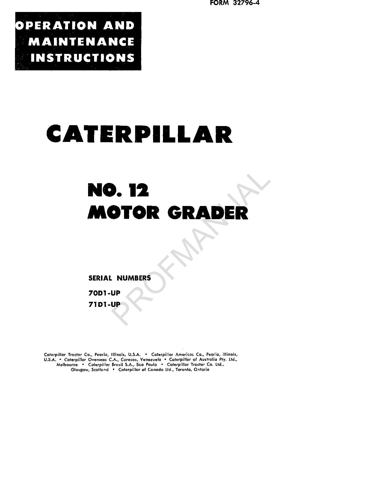 Manual de mantenimiento del operador de la motoniveladora Caterpillar 12 00032796ES-ES