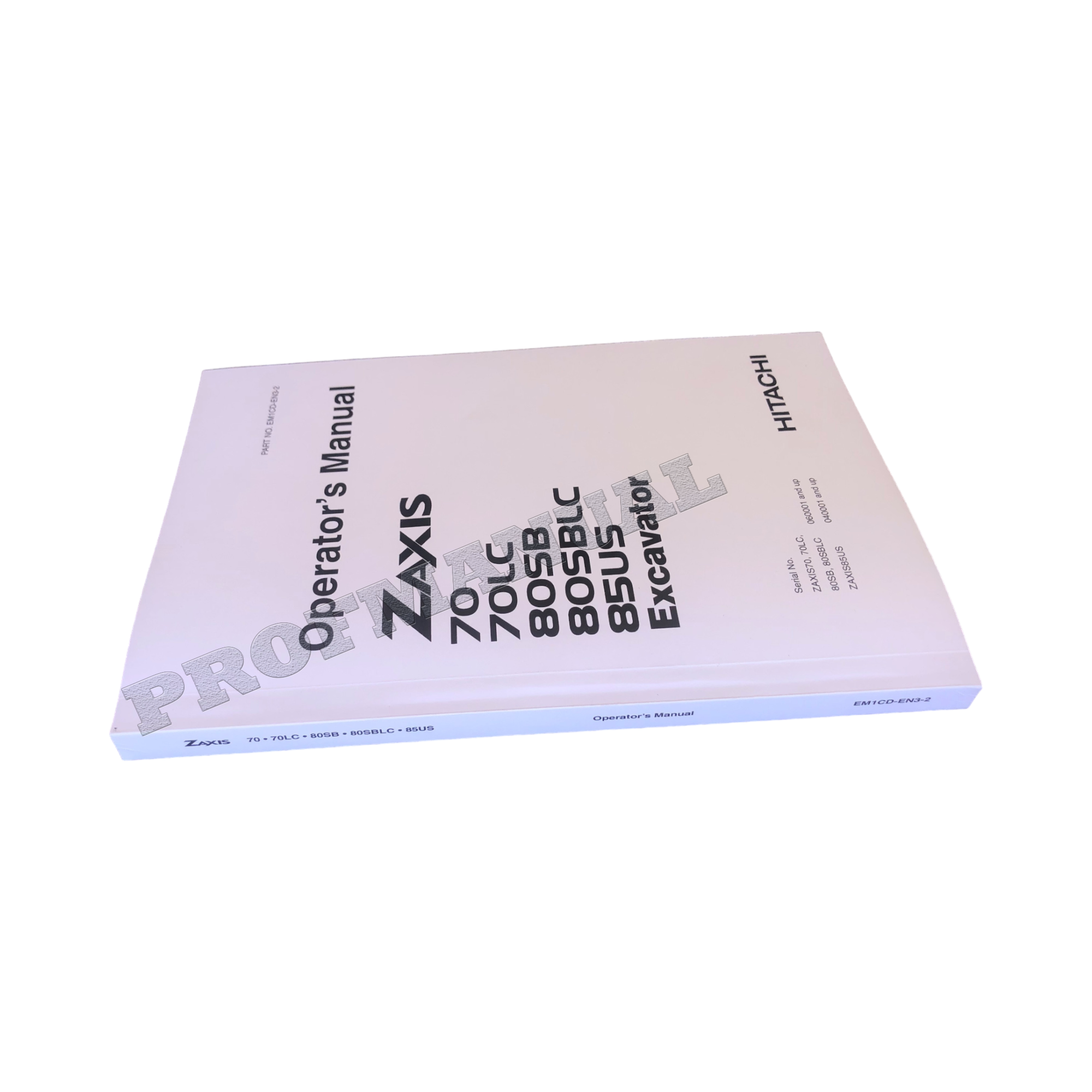 HITACHI ZAXIS ZX 70 70LC EXCAVATOR OPERATORS MANUAL 60001