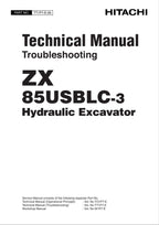 HITACHI ZX85USBLC-3 Excavator Troubleshooting +Schematic Technical Manual
